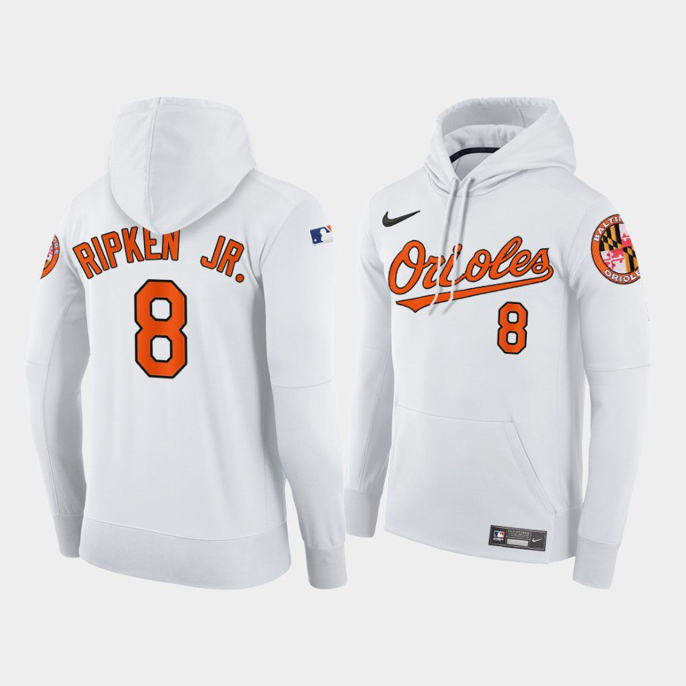 Men Baltimore Orioles #8 Ripken jr white home hoodie 2021 MLB Nike Jerseys->baltimore orioles->MLB Jersey